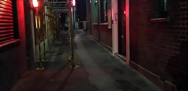  pissing on the streets at night with people walking by